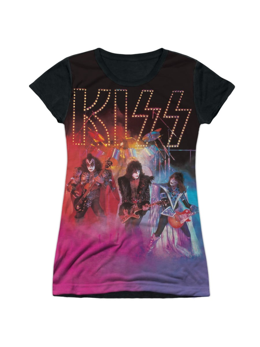 KISS Rock Band NAVY BLOCK Licensed Women/'s T-Shirt All Sizes