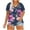 Purple, variant on fartey Plus Size Shirts for Women Casual Floral Print Summer Vacation Top Loose Comfy V Neck Lace Short Sleeve Tshirt, XL-5XL