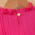 thumbnail image 7 of Little Girls Summer Plaid Dress Ruffle Sleeve Bow Tiered Dress Crew Neck Casual Cute Toddler Clothes Hot Pink, 6 Years, 7 of 7