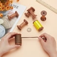 thumbnail image 2 of 8pc Wood Thread Bobbins for Embroidery and Sewing Machines Coconut Brown 60x35mm DIY DIY, 2 of 6