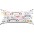 thumbnail image 3 of GZHJMY Rainbow Flowers Satin Pillowcase for Hair and Skin, Soft and Cozy Cooling Smooth Pillow Cover with Envelop Closure, King Size 20x40in Home Decor, 3 of 7