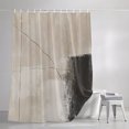 thumbnail image 3 of Beige Gray Black Vintage Shower Curtains for Bathroom, Modern Abstract Linen Farmhouse Waterproof Fabric Shower Curtain, Decorative Bathroom Curtain for Bathtub, 72"x72", No Hooks Included, 3 of 9