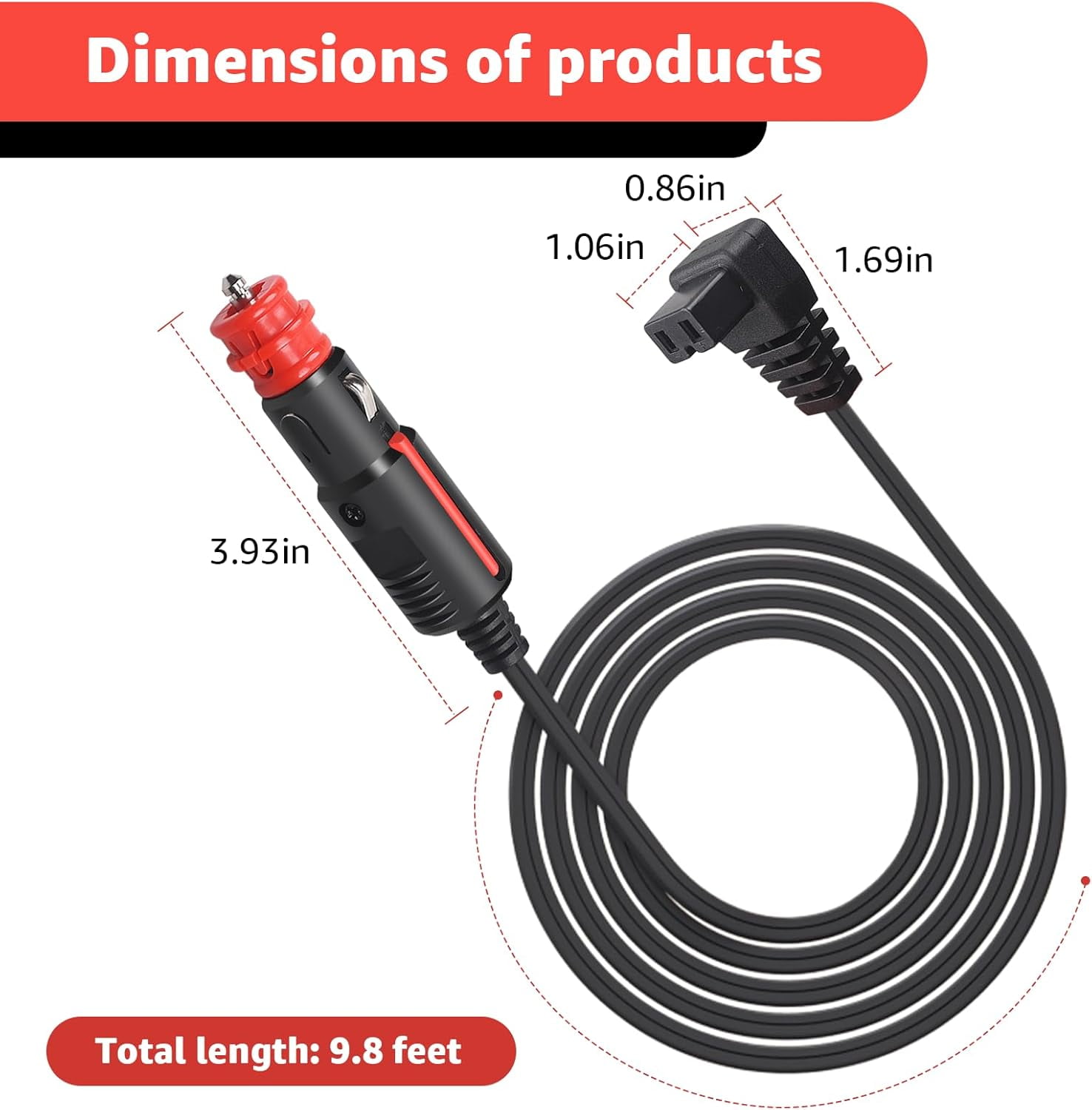 CoolStuff Car Refrigerator DC Power Cord Compatible with alpicool, Bodega, euhomy, bougeRV, ARB, ICECO, Setpower, JoyTutus for Most 12V/24V Car Refrigerator Power Cable