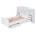 thumbnail image 3 of Newest Twin Size Wood Platformbed with Vertical All-in-One Cabinet , 4 Drawers on each side, White, 3 of 9