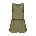 thumbnail image 5 of WAYUTE Short Sets Women 2 Piece Outfits Sleeveless Solid Color High Waisted Loose Tank Top Shorts Summer Outfits for Casual Formal Business, 5 of 5