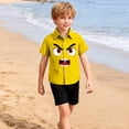 thumbnail image 5 of HOMADLES Kids Button Shirts Boys Summer Casual Graphic Tees Boys Lightweight Breathable T Shirts, Yellow 7 T, 5 of 8