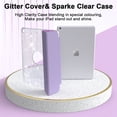 thumbnail image 3 of Dteck Smart Case for 9th 8th 7th Generation 10.2 inch,Leather Glittering Sparkly Folio Shockproof Sparkly Crystal Clear Back Cover Stand Case for iPad 10.2" 2021/2020/2019,Purple, 3 of 7