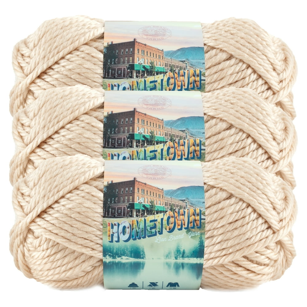 Lion Brand Yarn Hometown Los Angeles Tan Basic Super Bulky Acrylic