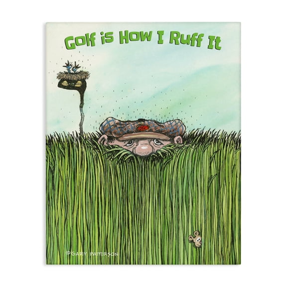 Stupell Industries Contemporary Golf Is How I Ruff It Funny Golf Cartoon Sports Design Canvas Art, 16 x 20, by Gary Patterson