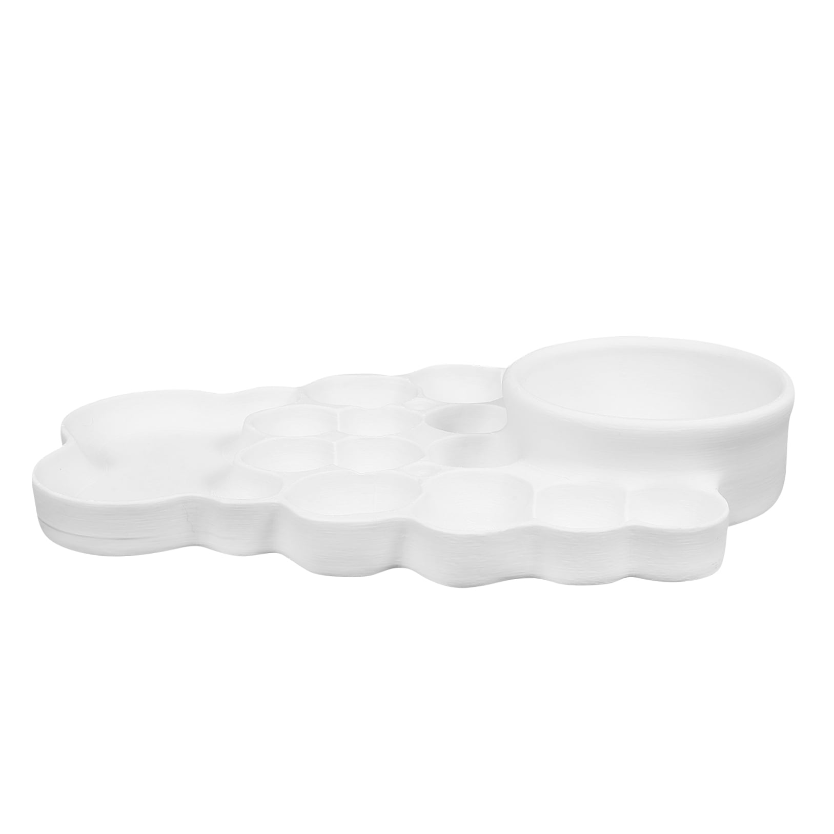 OUNONA White Plastic Paint Palette Tray for Artists Durable Watercolor Mixing Tray for Home and Classroom Use