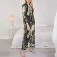 thumbnail image 3 of Lsque Graceful Snow Leopard Pattern Long Sleeve Pajama Set for Women - Soft 2-Piece Sleepwear and Loungewear Set with Pockets, Comfy Nightwear-X-Large, 3 of 7