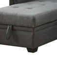 thumbnail image 4 of 84 Inch 2 Piece Pull Out Sleeper Sofa, Storage Chaise, Split Back, Dark Gray Fabric - Saltoro Sherpi, 4 of 7