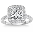 thumbnail image 5 of Pompeii Certified 3.80Ct Princess Cut Halo Diamond Engagement Ring 14k White Gold, 5 of 7
