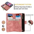 thumbnail image 5 of for Samsung Galaxy Note 20 Ultra Crossbody Case Wallet with Card Slots - PU Leather Case RFID Blocking Zipper Pocket Lanyard Wrist Strap Shockproof Cover for Samsung Galaxy Note 20 Ultra, Rosegold, 5 of 9