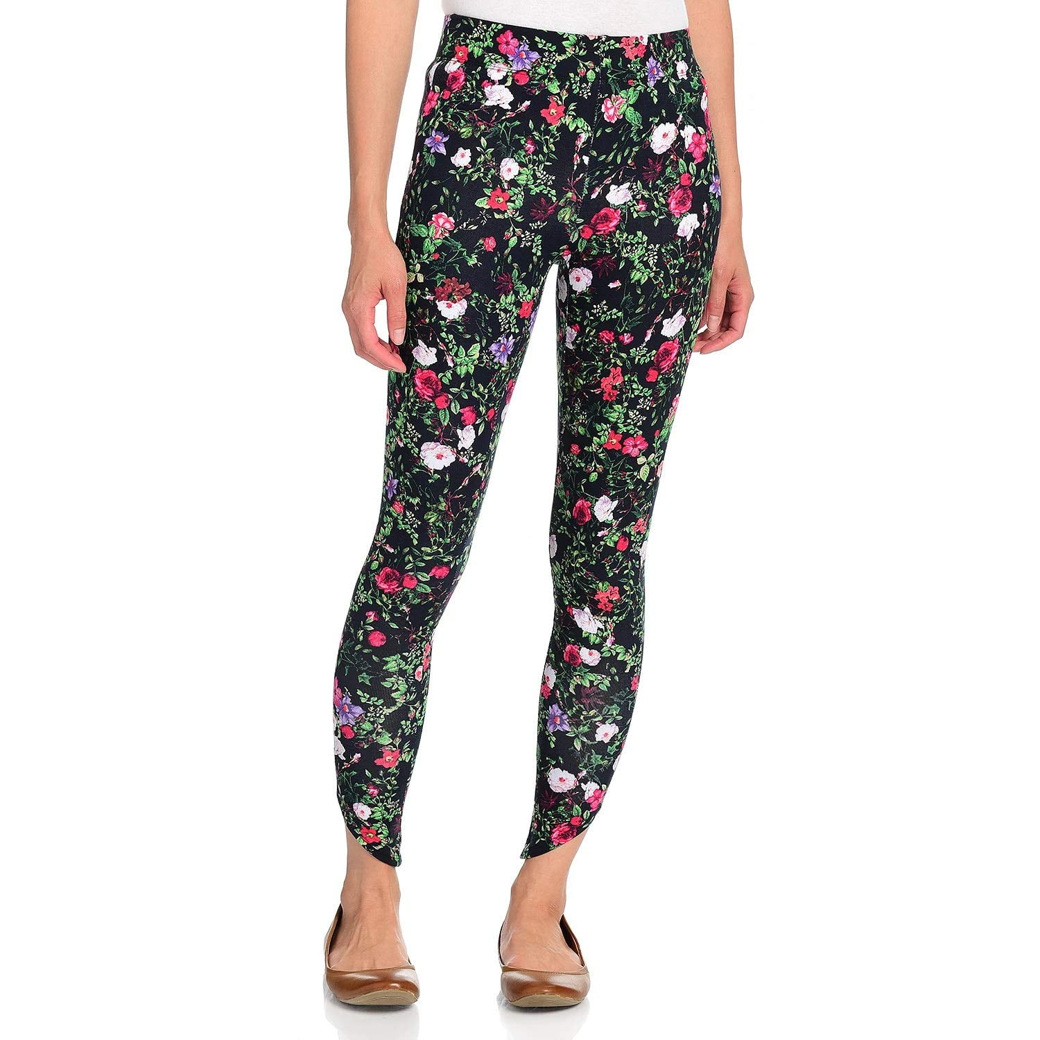 Cropped Leggings (Black Floral Crop, XS 