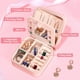 thumbnail image 3 of Estuche de viaje para joyas, organizador de joyas para mujer, caja organizadora de anillos, collares y pendientes con espejo, regalos de cumpleaños para mujeres, mamás y abuelas, 3 of 8