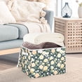 thumbnail image 5 of Pink Cute Flower Large Storage Bins with Linen Collapsible Lid Storage Box 16.7 x 12.6 x 11.8in, 5 of 7