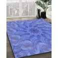 thumbnail image 3 of Ahgly Company Machine Washable Indoor Round Transitional Sky Blue Area Rugs, 5' Round, 3 of 7
