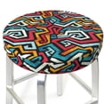 thumbnail image 3 of KLL Geometry Round Bar Chair Cushion Cover 14 inch ,Bar Stool Protector with Elastic, Soft Washable, 3 of 6
