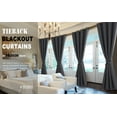thumbnail image 2 of Hiasan Short Blackout Curtains for Bedroom - Thermal Insulated & Light Blocking Window Curtains for Living Room, 2 Drape Panels Sewn with Tiebacks, Dark Grey, 42 x 45 Inch, 2 of 11