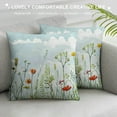 thumbnail image 3 of ONETECH  Spring Pillow Sham, Blossoming Wildflowers Grassland Illustration Botanical Field of Flowers Pattern, Decorative Standard Size Printed Pillowcase, Green Yellow, 3 of 5