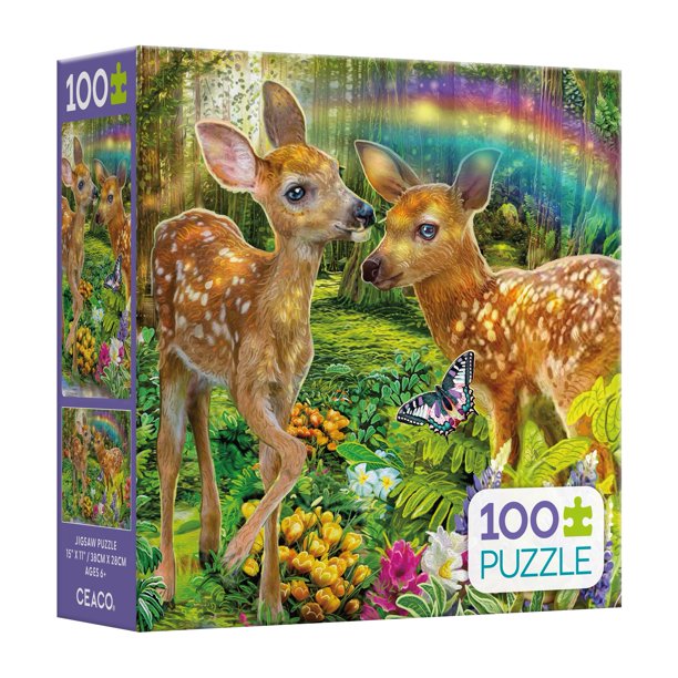 Ceaco Kids Steve Sundram Deer Harmony 100pc Piece Interlocking