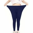 thumbnail image 5 of Guluxicc Women's Plus Size Leggings Casual Lightweight Yoga Pants Solid Color Elastic Waist Leggings, Blue, XL, 5 of 6