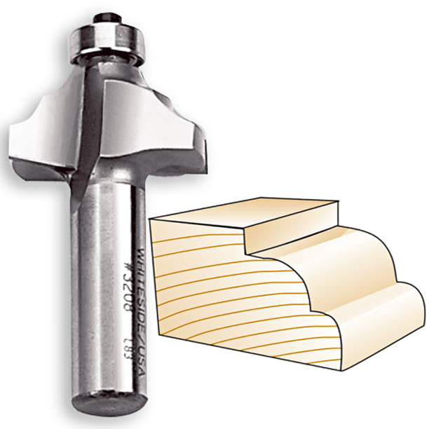 Whiteside Router Bits 3206 Double Round Bit with 7/32Inch Radius, 13/
