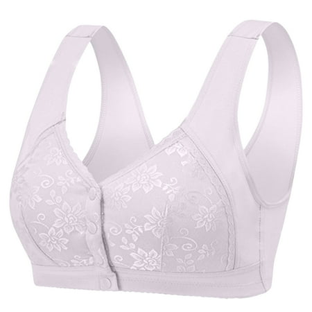 YHGFVOKJ Bras for Women Stretch Wireless Lightly Lined Comfort Underwear Smoothing Thin Front Clasp with Seamless Lace Bra Strapless Bra Grey 100