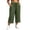 Green, variant on Yangnuo Women Plus Size Drawstring Wide Leg Capri Pants With Pockets Side Split Textured Casual Cropped Trousers