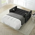 thumbnail image 4 of Muumblus 55" Pull Out Sofa Bed - Tufted Velvet Convertible Loveseat Sleeper Sofa Couch for Living Room, Black, 4 of 10