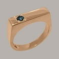 thumbnail image 2 of LBG British Made 9k Rose Gold Natural London Blue Topaz Mens Band Ring - 33 size options - Size 7.75, 2 of 6