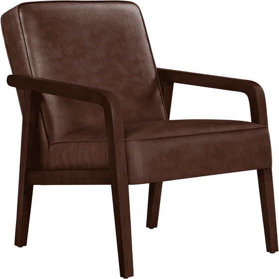 Yaheetech Modern Upholstered Armchair Accent Chair for Living Room, Dark Brown
