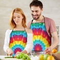 thumbnail image 5 of Rainbow Tie Dye Circular Pattern Apron-Garden Aprons for Women with Pockets-Cotton Linen Waterproof Kitchen Cooking Gardening Aprons Adjustable for Kitchen,Cooking,BBQ and Salon 33x27 Inch, 5 of 7