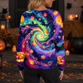 thumbnail image 7 of Halloween Cardigan Sweaters for Women Funny Halloween Pumpkin Womens Sweaters Cardigan Knit Button Down Cropped Long Sleeve Fall Winter Holiday Plus Size Tunic Sweater Purple Pink 3XL, 7 of 7