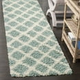 thumbnail image 3 of SAFAVIEH Layla Geometric Plush Shag Area Rug, Seafoam/Ivory, 8' x 10', 3 of 9