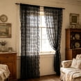 thumbnail image 2 of Burgundy Lace Curtains, Long Vintage Floral Curtains for Bedroom Living Room Light Filtering Maroon French Romantic Window Curtains Modern Wine Decor Black, 2 of 6