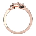 thumbnail image 4 of KEEVA JEWELS 0.85 Carat Pear & Round Cut Lab Created Diamond Bypass Ring for Women, Made in Rose Gold Plated Silver Size 7.5, 4 of 6