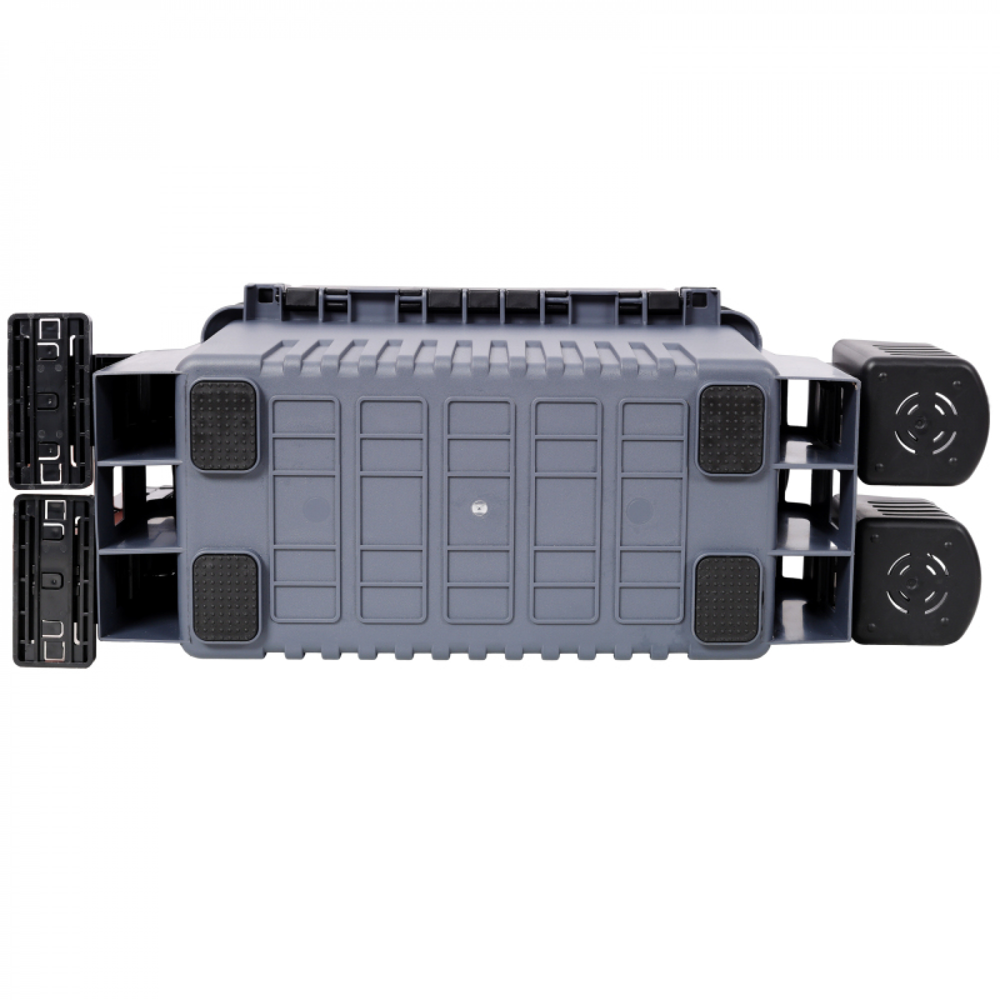 Dual-layer Fishing Tackle Box,Tackle Box Organizer Fishing Box Large,With 2pcs Rod Holder,2pcs Cup Holder,1pc Carring Strap,Gray