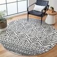 thumbnail image 3 of SAFAVIEH Tulum Merletta Moroccan Geometric Area Rug, 9' x 9' Round, Ivory/Black, 3 of 8