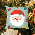 thumbnail image 2 of 7 dibujos animados Papá Noel estampado almohada de Navidad cubierta de poliéster almohada decorativa de melocotón cubierta de almohada de Navidad regalo de fiesta de Navidad familiar, 2 of 5