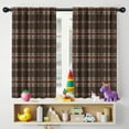 thumbnail image 5 of Blackout Kids Curtains,Brown Beige Checkerboard Checkered Pattern Childrens Insulated Curtains Set Of 2,Bedroom Essentials,Toddler Room Decor 42"x54", 5 of 5