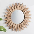 thumbnail image 4 of Yammee Wooden Round Wall Mirrored Bohemian Sun Shape Makeup Mirrored Wall Decorations, 4 of 12