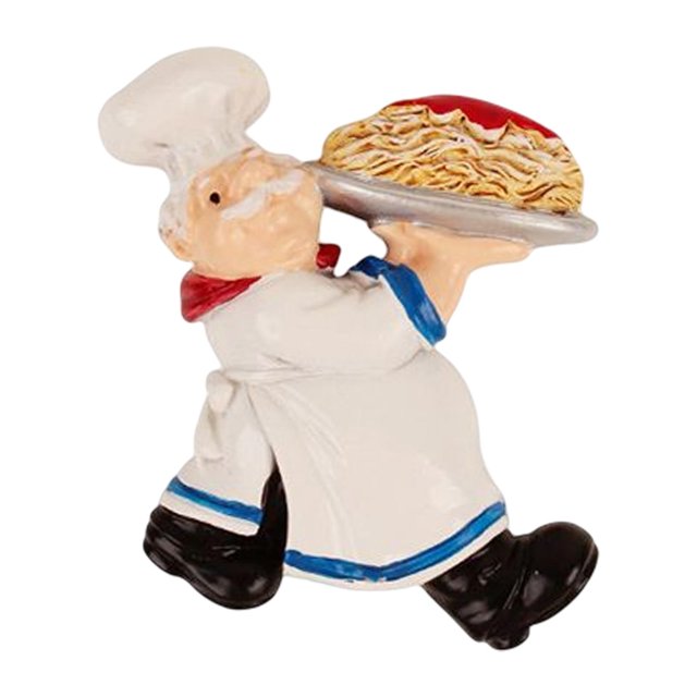 Estatuilla de Chef estatua imán de nevera magnético lindo para decoración de Pasta Macarena Etiqueta engomada del refrigerador
