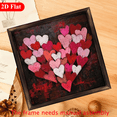 thumbnail image 2 of 2D Flat, Large Heart-Shaped Wooden Art Sign - Red Pink White Hearts Farmhouse Wall Plaque with Frame, 12x12 Inch Retro Valentine' Day Decoration Suitable for Desk, Wall, Kitchen, Cafe - Grain Tabl, 2 of 8