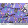 thumbnail image 2 of Soimoi Purple polyester Crepe Fabric Accessories Fashion Decor Fabric Printed Yard 42 Inch Wide, 2 of 3