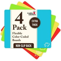 Cooler Kitchen 4 Piece Plastic EZ-Grip Flexible Coded Cutting Mats