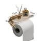 thumbnail image 2 of Soporte de papel higiénico autoadhesivo con estante, soporte para papel de cocina, soporte de pared para baño, portarrollos de baño, 2 of 6