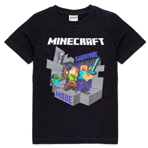 Minecraft T-Shirt Mode Survie pour Garçons/filles