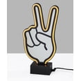 thumbnail image 2 of Simplee Adesso Infinity Neon Peace Sign Table/Wall Lamp, Black, Abs, Mirrored Plastic w. Neon border, 2 of 6
